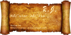 Rösler Júlia névjegykártya